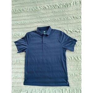 Pro Tour Men's Navy Micro-Check Performance Polo-Large